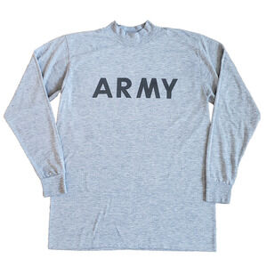 USA Navy T Shirt Long Sleeve Mens M Gray Physical Fitness Reflective Baggy Top
